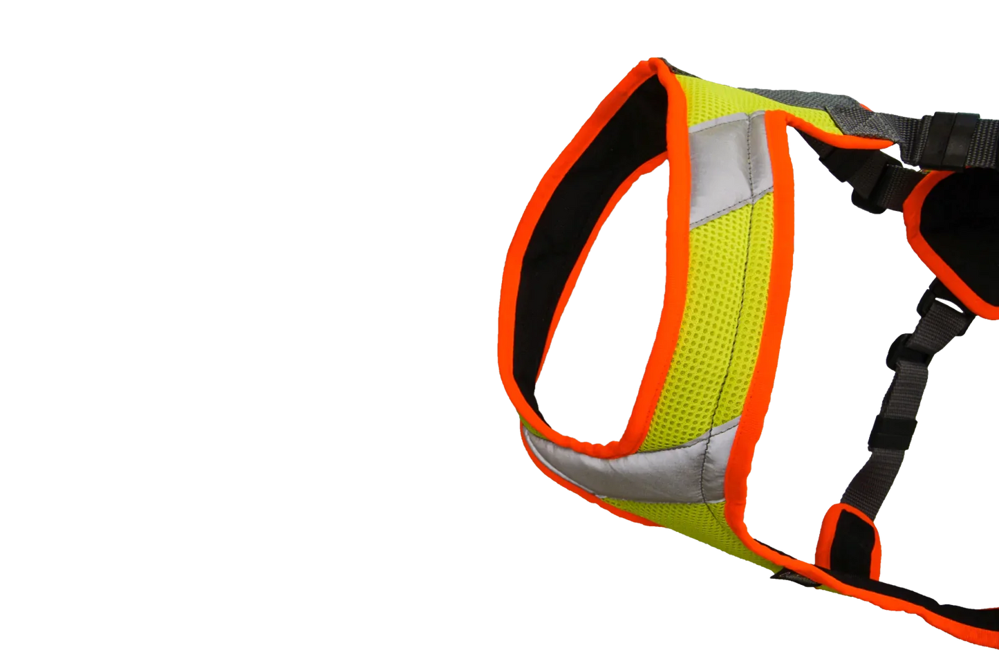 Grossenbacher Harnais V Mantrailing Recherche Utilitaire - poulie et corde - Jaune-Fluo-Orange reflex